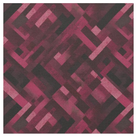Tissu Bourgogne et noir Rectangles Abstraites (Fermer)