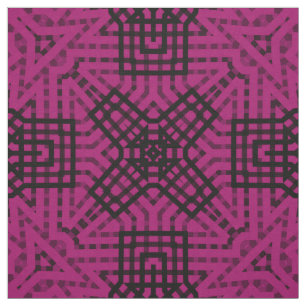 Tissu Bourgogne, noir et bordeaux, géométrique, dentelle