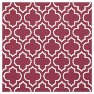 Tissu Bourgogne, Quatrefoil blanc marocain #6