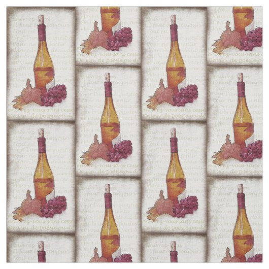 Tissu Bouteille de vin vintage (Échantillon)