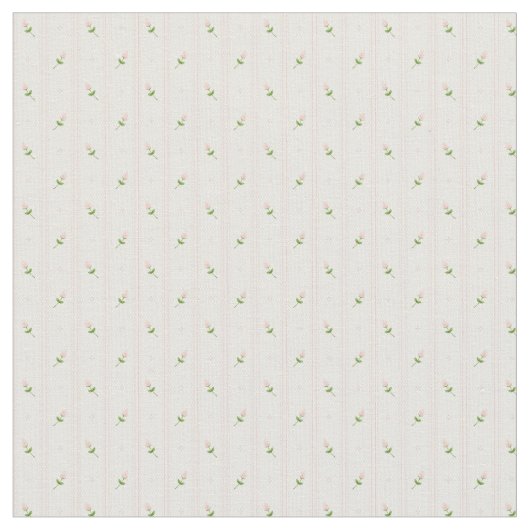 Tissu Boutons de rose roses avec des rayures (Fermer)