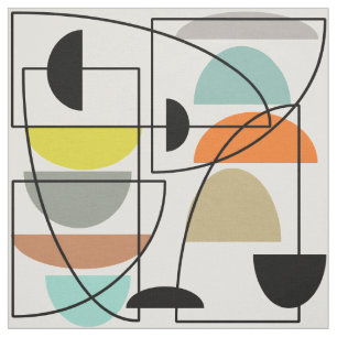 Tissu "Bowls" modernes du milieu du siècle