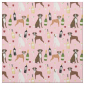 Tissu Boxe Dog et vin rose (Échantillon)