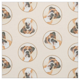 Tissu Boxer Chien Fawn Peinture non découpée Oar Cute Ch