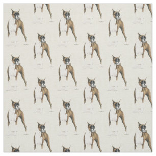 Tissu Boxer Dog Art Fabric