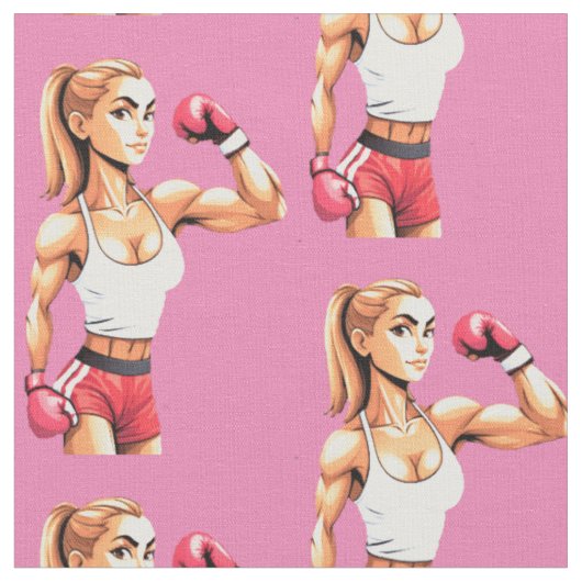 Tissu Boxeuse féminine en forme Thunder_Cove (Fermer)