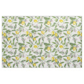 Tissu Branches de citron avec fleurs et fruits sur blanc (Yard)