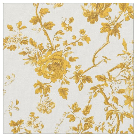 Tissu Branches florales moutarde (Fermer)