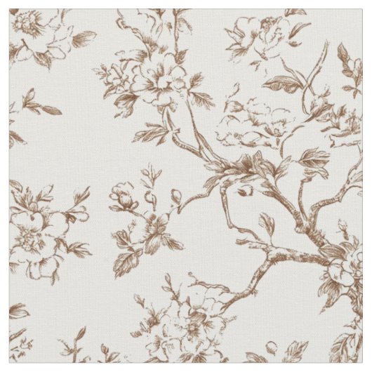 Tissu Branches Florales Sépia Délicates (Fermer)