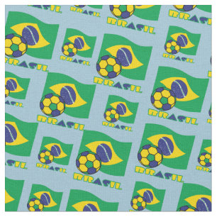 Tissu Brasileiro Futebol et Drapeau Brésil en Portugais