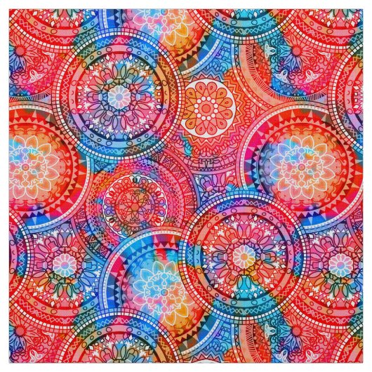 Tissu Bright Bohemian Boho Hippy Chic Motif (Échantillon)