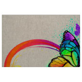 Tissu Bright infinity with rainbow butterfly (Fat Quarter)