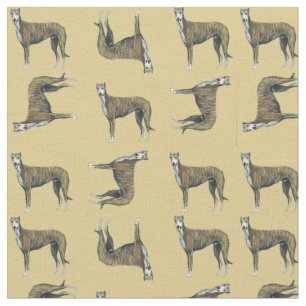 Tissu Brindle Greyhound Dog Art Fabric