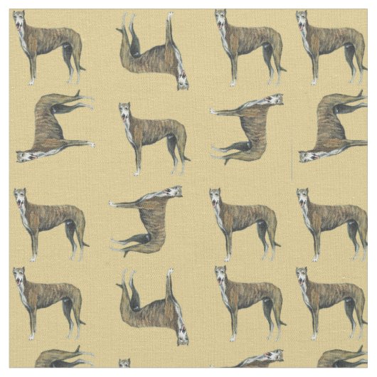 Tissu Brindle Greyhound Dog Art Fabric (Fermer)