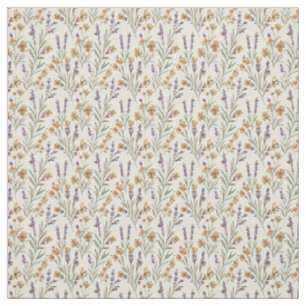 Tissu Brins de lavande intemporels et fleurs sauvages te