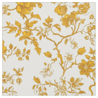 Tissu Brins Floraux Moutarde