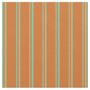 Tissu Brise vert de la mer foncée et rayures de chocolat