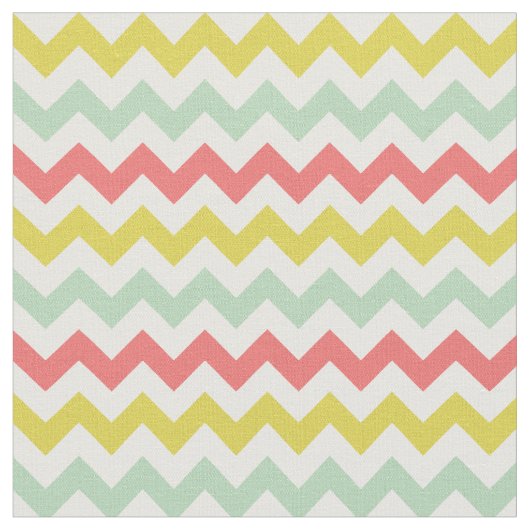 Tissu Brochure verte Chevron jaune moderne de corail (Fermer)