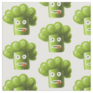 Tissu Brocoli drôle de bande dessinée