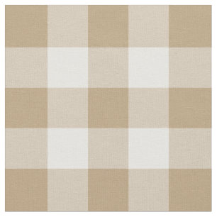 Tissu bronzage et blanc de motif de guingan