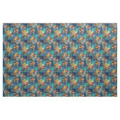Tissu bronze Abstrait, style baroque bleu or (Fat Quarter)