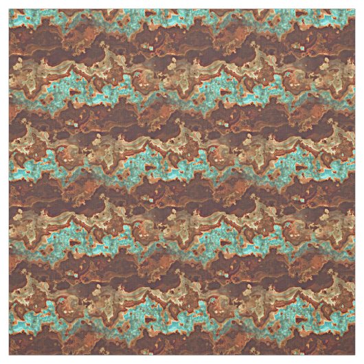 Tissu Brown Aqua Turquoise Green Geode Marble Art (Échantillon)