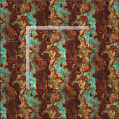 Tissu Brown Aqua Turquoise Green Geode Marble Art (Carreau)