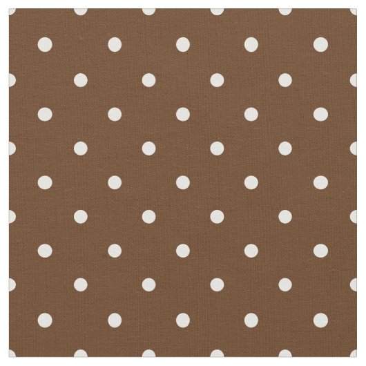 Tissu Brown au chocolat avec points Pois blancs (Fermer)