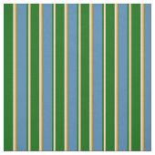 Tissu Brown, Bisque, Vert foncé, Bleu & Vert Motif (Échantillon)