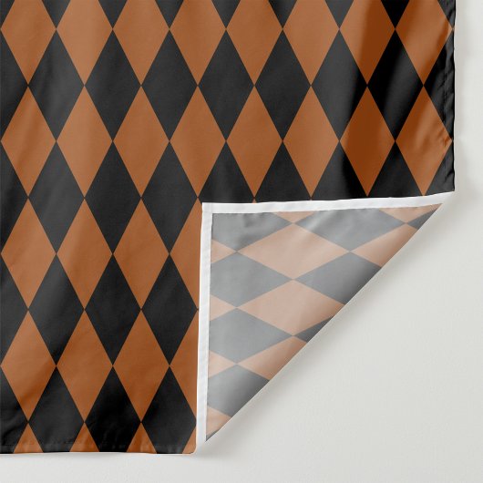Tissu Brown Black Harlequin Diamonds Checkers Design 