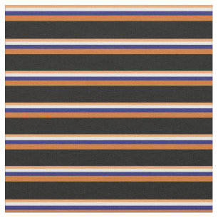 Tissu Brown, blanc, bleu nuit, chocolat et noir