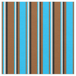 Tissu Brown, bleu ciel profond, jaune clair et noir