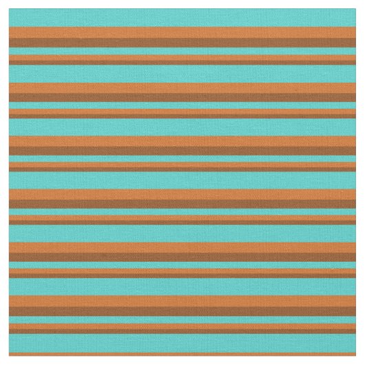 Tissu Brown, chocolat et Motif Turquoise (Fermer)