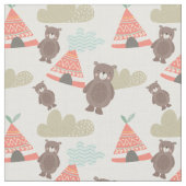 Tissu Brown d'ours et de tipis (Fermer)