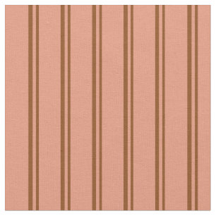Tissu Brown et Saumon foncé Motif de rayures de couleur
