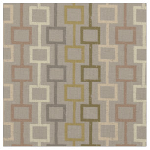 Tissu Brown et Tan Retro années 1970 Motif géométriqu