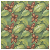 Tissu Brown fleurs tropicales (Échantillon)