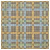 Tissu Brown Motif Carré de tarte vert jaune bleu (Échantillon)