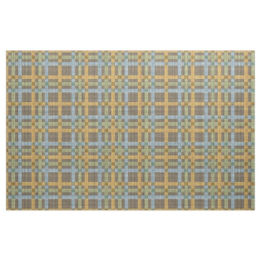 Tissu Brown Motif Carré de tarte vert jaune bleu (Fat Quarter)