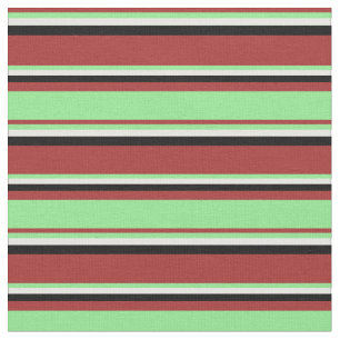 Tissu Brown, vert clair, blanc et noir