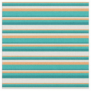 Tissu Brown, vert de mer clair, Turquoise et jaune clair