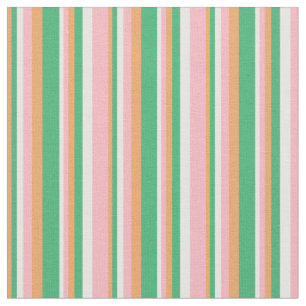 Tissu Brown, Vert mer, Blancs et Bleu Rose clair