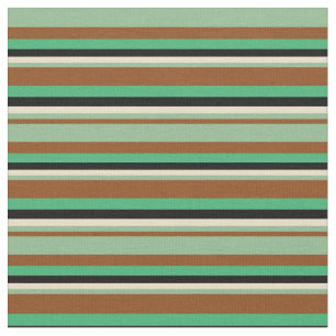Tissu Brown, Vert mer foncée, Tan, Vert mer et noir