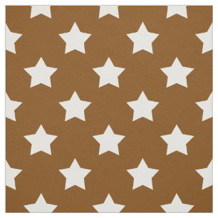 Tissu Brown White Stars Motif Textile décoratif