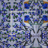 Tissu Bruant azuré (Carreau)