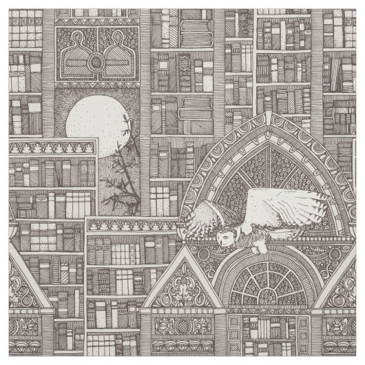 tissu brun de la bibliothèque de minuit (Échantillon)
