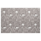 tissu brun de la bibliothèque de minuit (Fat Quarter)