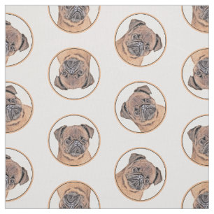 Tissu Bruxelles Griffon Peinture Rouge Smooth Cute Dog A