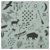 Tissu Buffalo Adventures Black avec n'importe quelle cou (Échantillon)