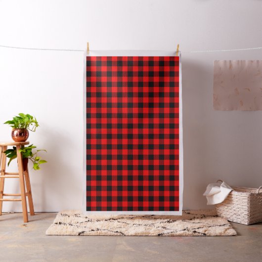 Tissu Buffalo Check Rouge et Noir Lumberjack Plaid Decor (In Situ)